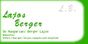 lajos berger business card